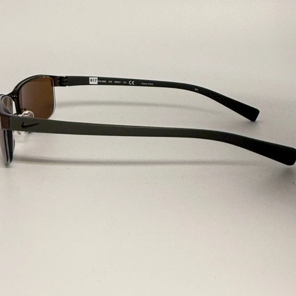 Nike 8098 215 Brown Rectangular Semi‎ Rimless Sunglasses 56-16-140 Mens Womens